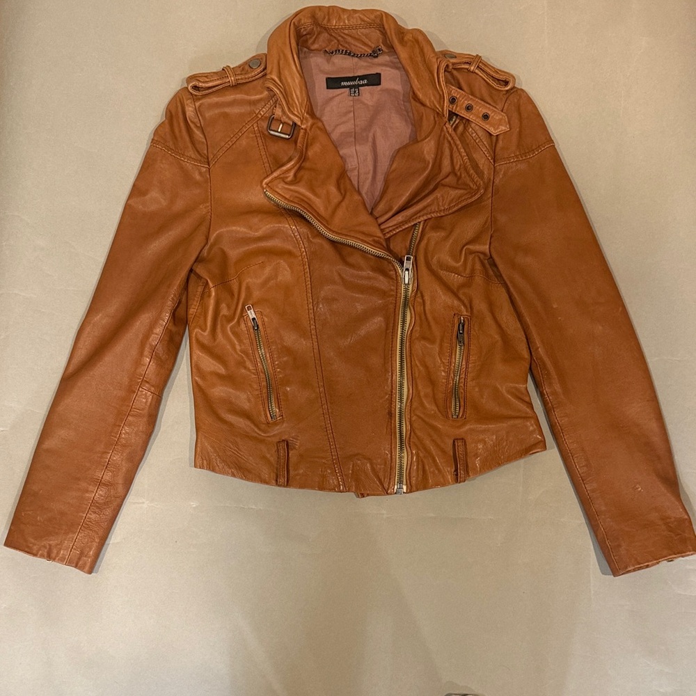 FREE PEOPLE -Muubaa Brown Leather Jacket